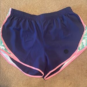 Simply Southern Athletic Shorts in Navy and Pink